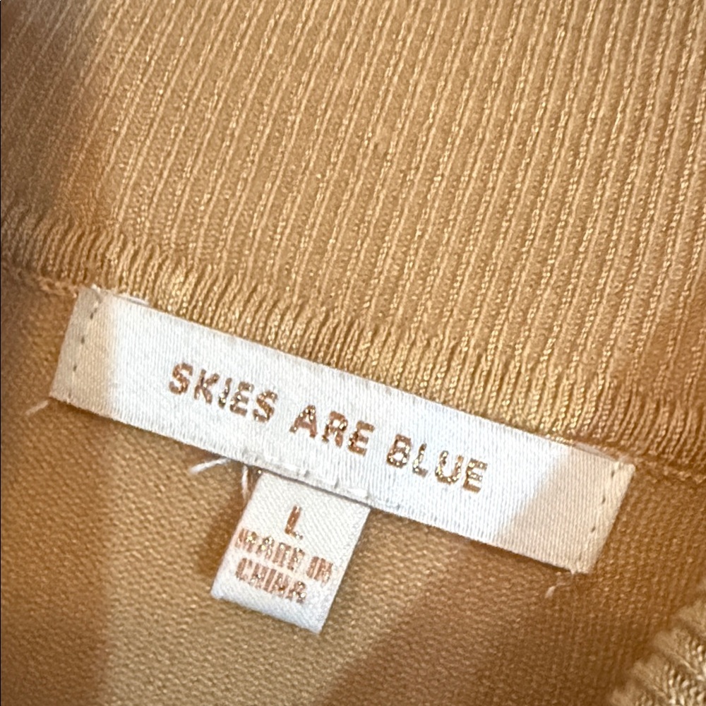 Skies Are Blue Women's Turtleneck Sweater in Mustard - Picture 2 of 3